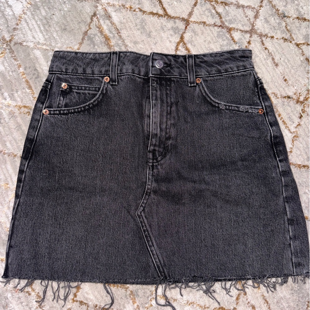 Black mini jean skirt
